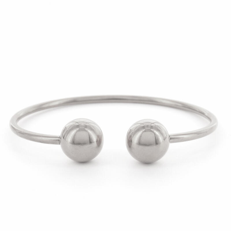 Merel 010002, Armband, Klem Bangle Bollen, 2mm zilver