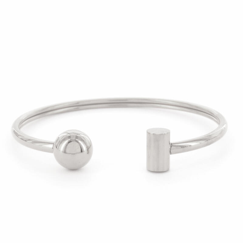June 010003, Armband, Klem Bangle Bol en Staaf, 2mm zilver