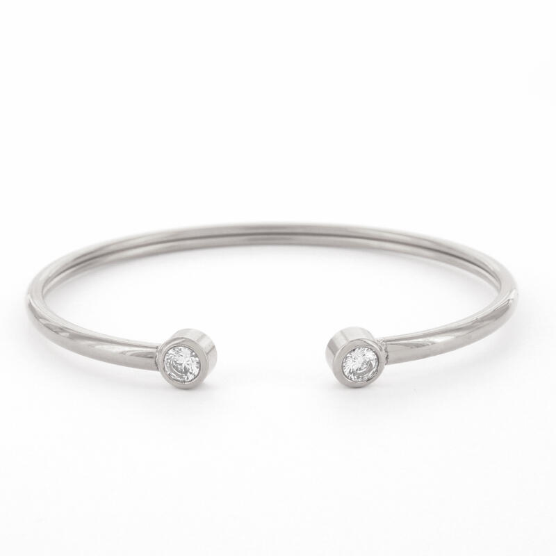 Ayla 010004, Armband, Klem Bangle Zirkonia, 2mm zilver