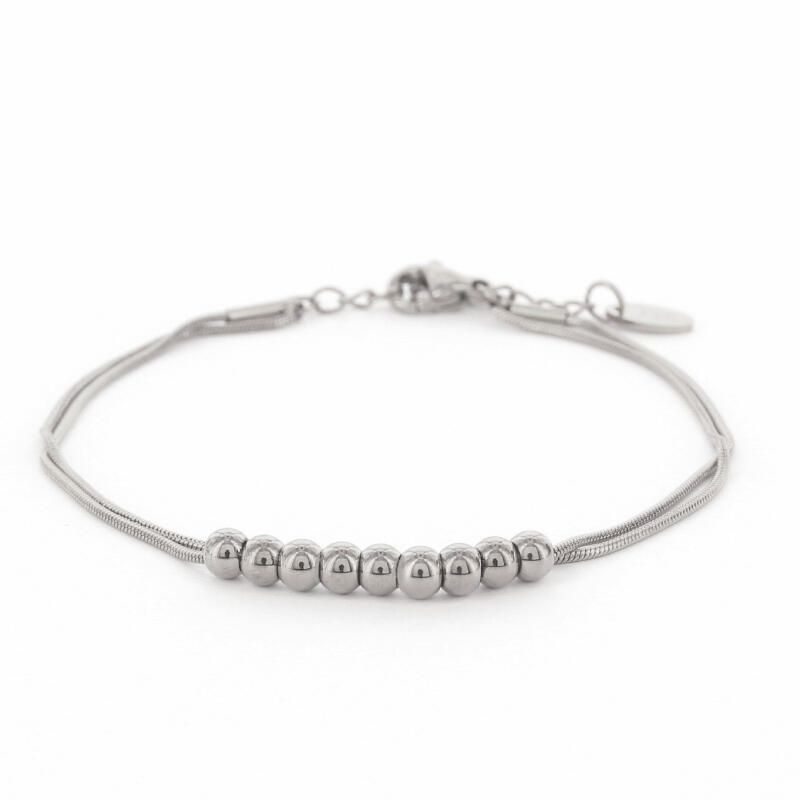 020008 schakelarmband bolletje zilver