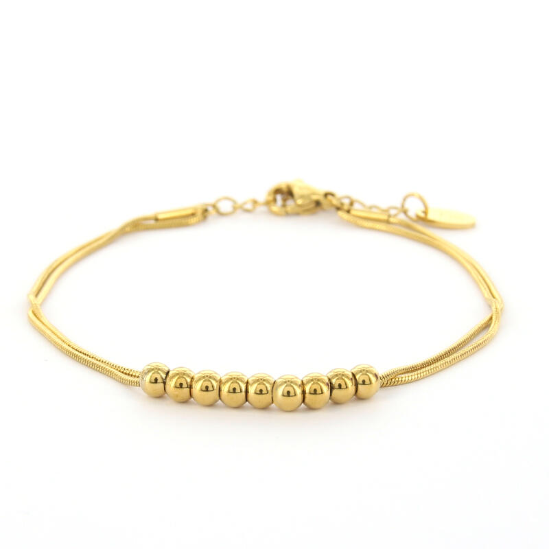 020008 schakelarmband bolletje Goud