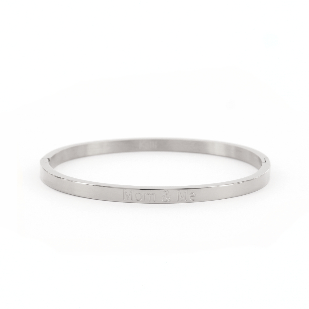 Bangle Mom and me Zilver 4mm